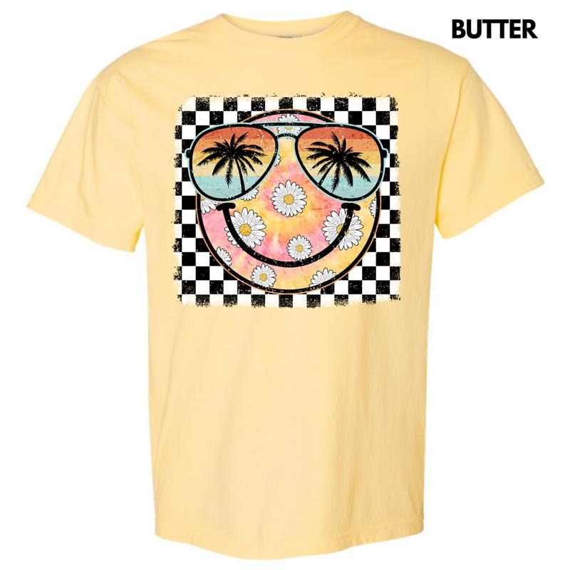 Summer Sunglasses Happy Face Comfort Colors T-Shirt 'NLB' Hoodie, Sweatshirt | HypeCrazeTee.com