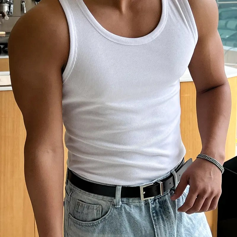 Summer Tank Top Scoop Neck Knit Gym Workout Muscle Tank Undershirt Sleeveless Shirts Hoodie, Sweatshirt | HypeCrazeTee.com