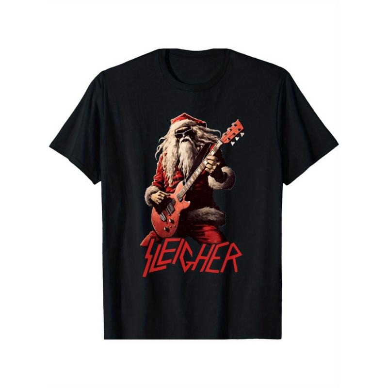 Summer Tshits Sleigher Funny Christmas Heavy Metal Music T-Shirt Graphic Graphic Tees Hoodie, Sweatshirt | HypeCrazeTee.com