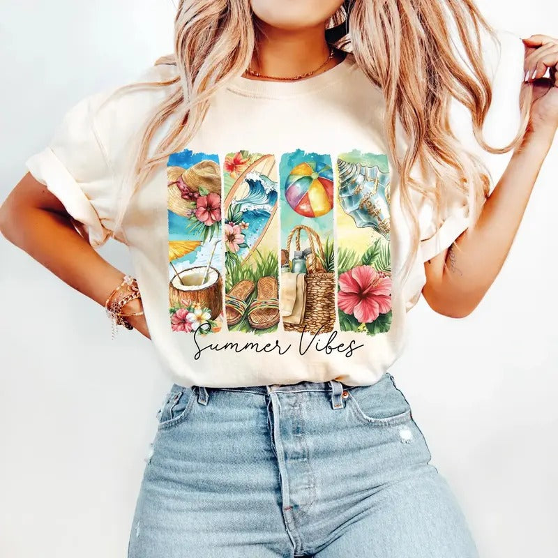 Summer Vibes Brushstroke DTF Transfers - THIS IS NOT A SHIRT Hoodie, Sweatshirt | HypeCrazeTee.com