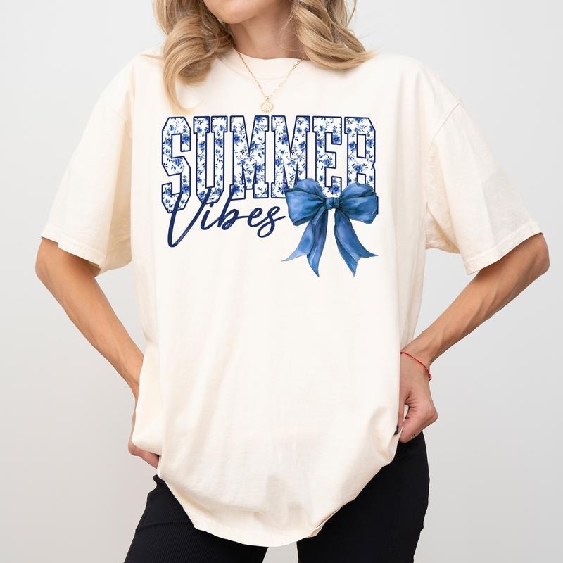 Summer Vibes Comfort Colors Shirt, Summer Vacation T-shirt, Coquette Summer Graphic Tee, Holiday Outfits, Gift For Her...
