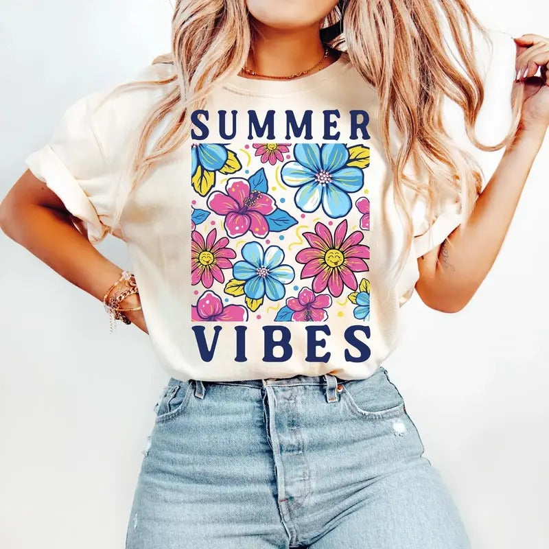 Summer Vibes Floral DTF Transfers - THIS IS NOT A SHIRT Hoodie, Sweatshirt | HypeCrazeTee.com