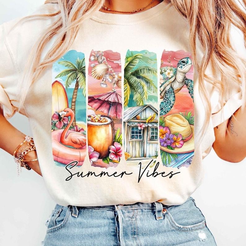Summer Retro Summer Beach Scene Summer Shirts Summer Shirt Brushstroke Summer T-Shirts, Hoodie, Sweatshirt
