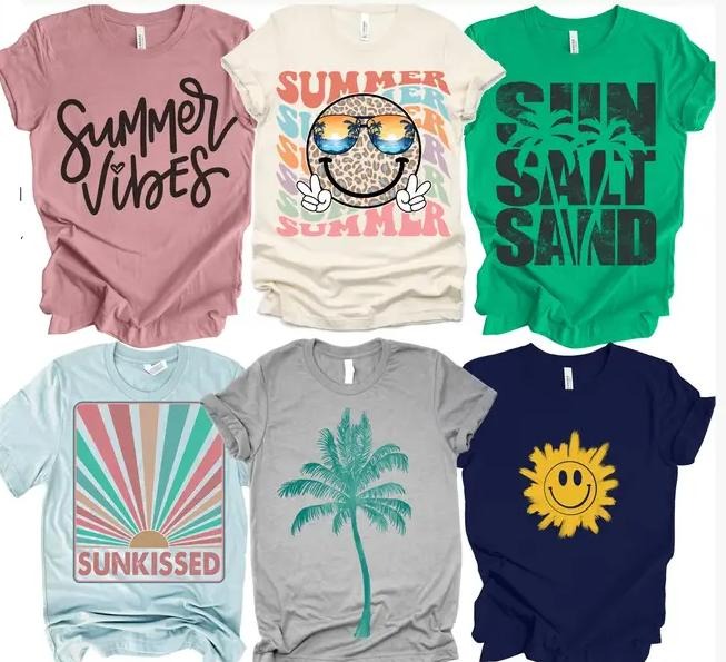 Summer Vibes Tee Beach Sun T-shirt Sand Vibes Tshirt Summer Swim Tee Sunny Vibes T-shirt Beach Bum Tshirt Summer Smiley...
