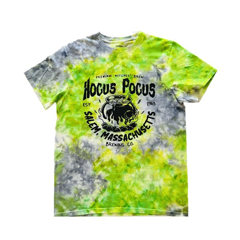 Summerween Shirt - Hocus Pocus Salem Massachusetts Brewing Co. Tie-Dye Design Green & Gray Colorway Hoodie, Sweatshirt