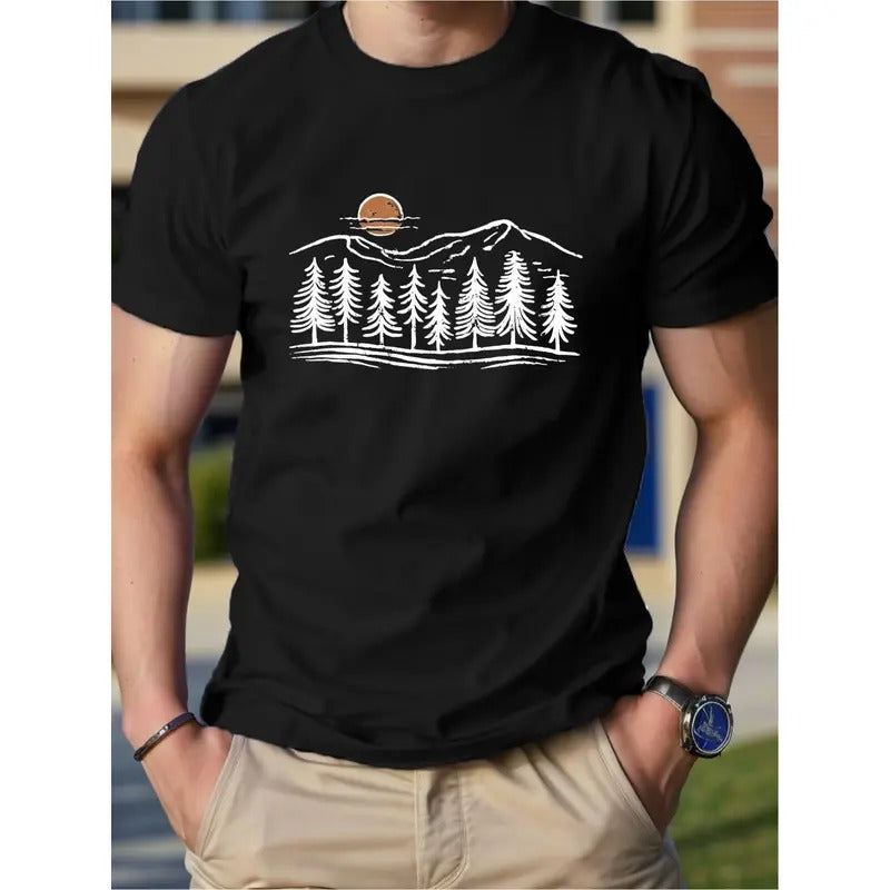 Sun Mountains Woods Men's Cotton T-shirt Comfortable Edition Made in USA Hoodie, Sweatshirt | HypeCrazeTee.com