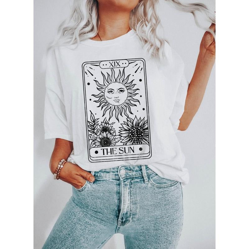 Sun Tarot Card Celestial Comfort Colors Tshirtstyle{n002}2 T-Shirts, Hoodie, Sweatshirt | HypeCrazeTee.com