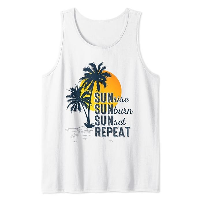 Sunrise Sunburn Sunset Repeat Shirt Funny Vacation Beach Tank Top Casual Classic T-Shirts, Hoodie, Sweatshirt