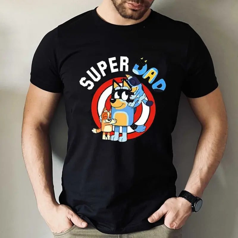 Super Dad Bluey Daddy Vintage Shirt, Bluey Best Dad Ever Tshirt, Bluey Dad Retro Tee, Super Hero Dad Tee, Fathers Day...