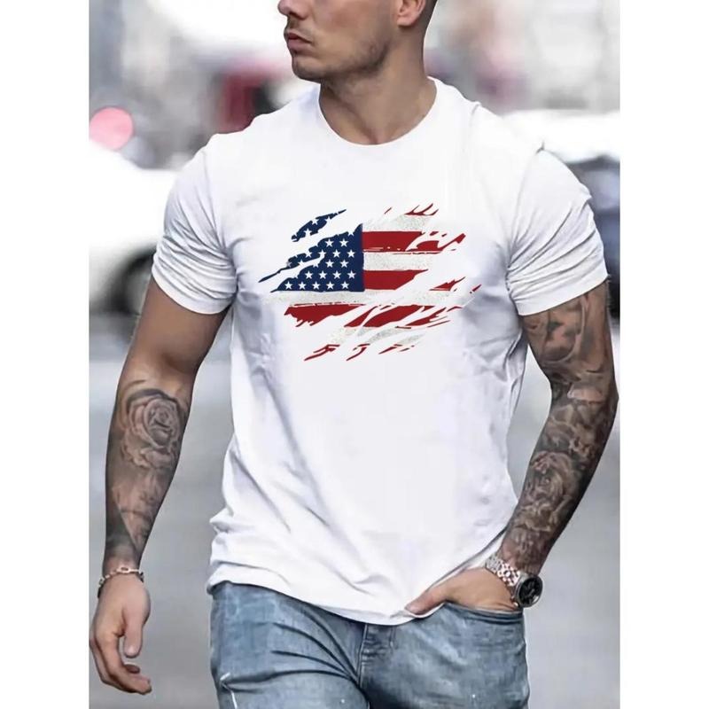 Super-Soft Stretch Mens American Flag T-Shirt