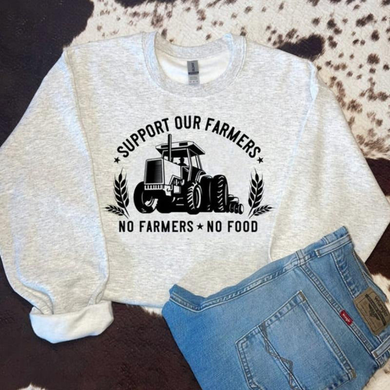 Support farmers sweawtshirt crewneck shirt for women, western outfits women, western clothing stuff for women, country...