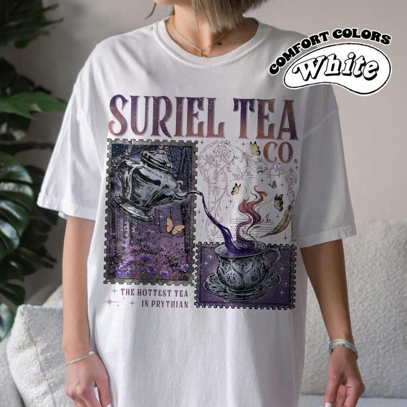 Suriel Tea Co T-Shirt, A Court Of Thorns And Roses Tee, Bookish gildan Shirt, Suriel Tea Tee, Acotar Tee, Full Color...