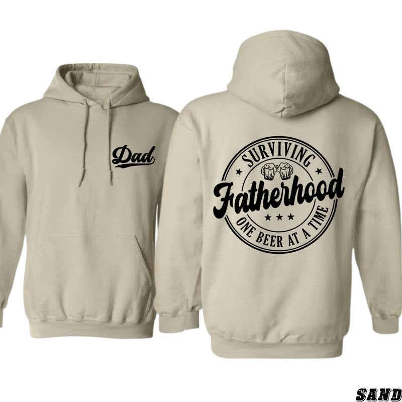Surviving Fatherhood Bold Typography Beer Fun Dads Who Enjoy Humor Comfortable Everyday Classic Menswear T-Shirts, Hoodie, Sweatshirt