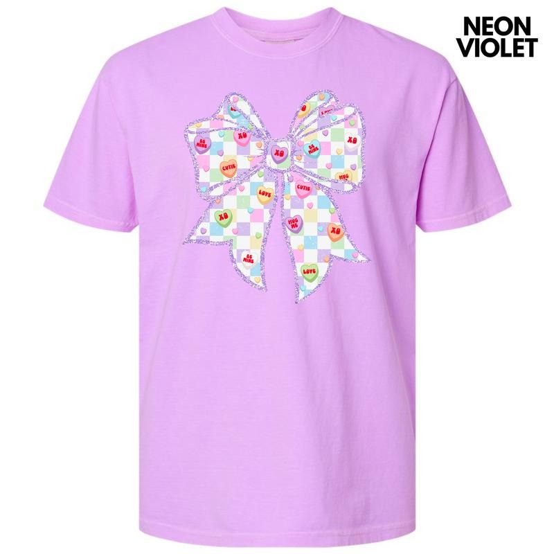 Sweethearts Checkered Bow Comfort Colors T-Shirt 'NLB' Hoodie, Sweatshirt | HypeCrazeTee.com