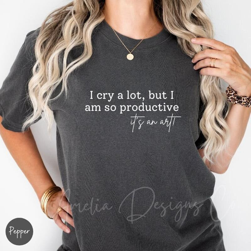 Swifftiee Tortured Poerts T-Shirt | I Cry A Lot But I Am So Productive  | I Can Do It Broken Heart | Oversized Swiff.t...