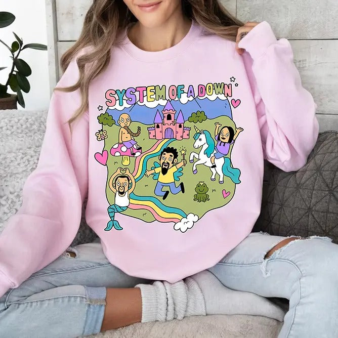 System of a Down Music Band Sweatshirt- Freak On a Leash Funny Vibes Cozy Crewneck Sweater T-Shirts, Hoodie
