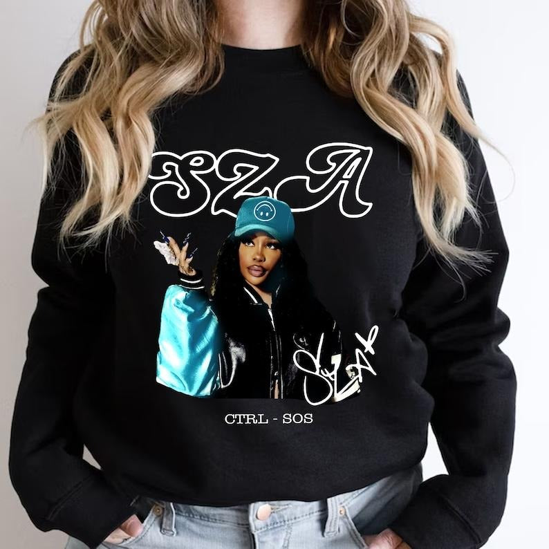 Sza Music Shirt Sza Sos Album 90s Sza Tour Rapper Bootleg Inspired RnB Shirt Rapper Shirt T-Shirts, Hoodie, Sweatshirt