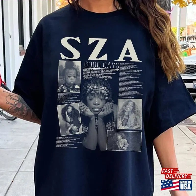 Sza Shirt Album Sos Full Tracklist T-Shirt Music Rnb Singer Rapper Unisex Hoodie, Sweatshirt | HypeCrazeTee.com
