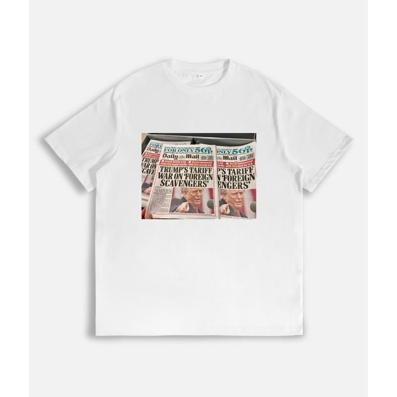 T - Shirt Featuring Newspaper Headlines about Trump's Tariff Policies Hoodie, Sweatshirt | HypeCrazeTee.com