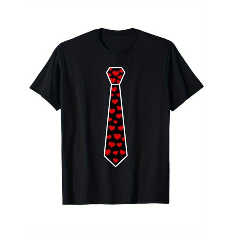 T - shirt featuring a Stylish Tie Graphic with a Heart - filled Pattern Hoodie, Sweatshirt | HypeCrazeTee.com