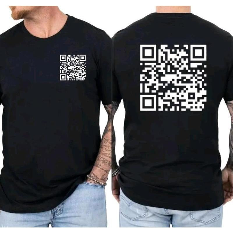 T - shirt with Interactive QR Code Elements: Unique Design for Digital Engagement Hoodie, Sweatshirt | HypeCrazeTee.com