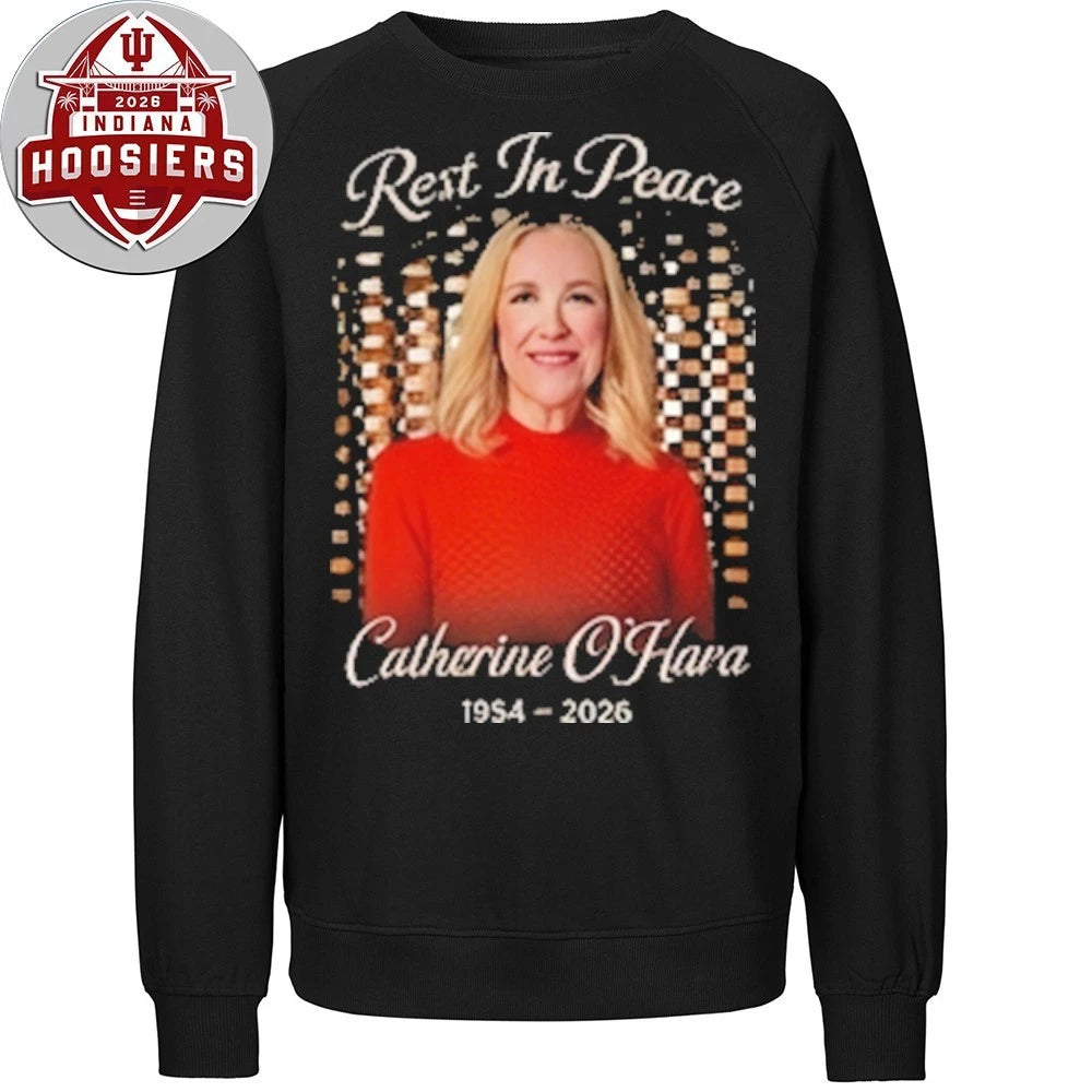 T-shirts printed with messages commemorating Catherine O’Hara 1954-2026