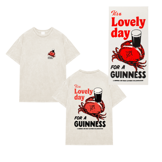 Guinness x UN:IK 'Crab' Beach Tee & Towel Bundle - Sand