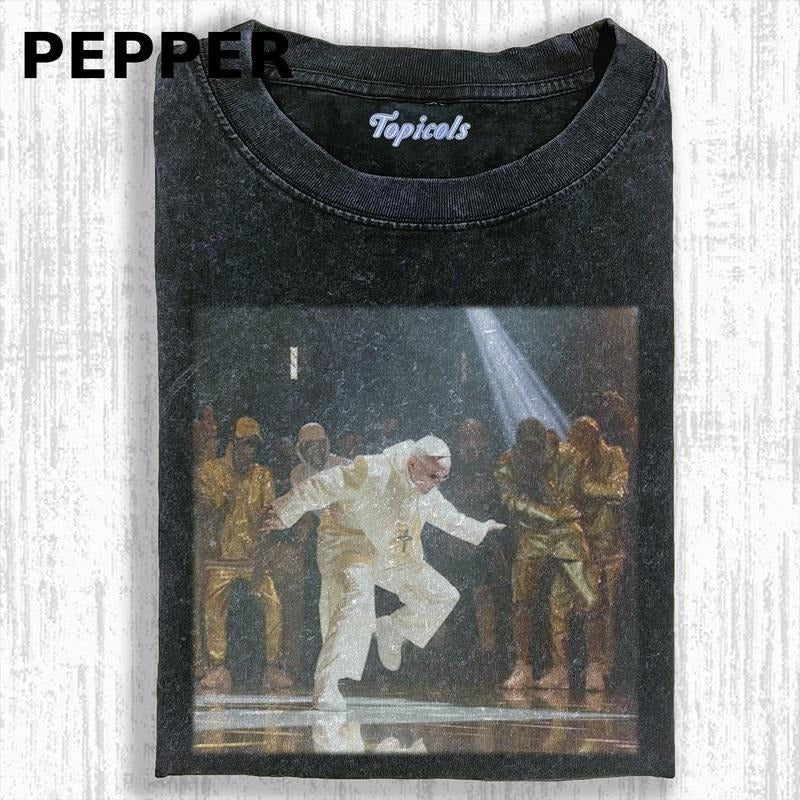 CRAZY POPE FUNNY POPE DANCE SHIRT Movies Menswear Womenswear Streetwear Cotton Comfort T-Shirts, Hoodie, Sweatshirt