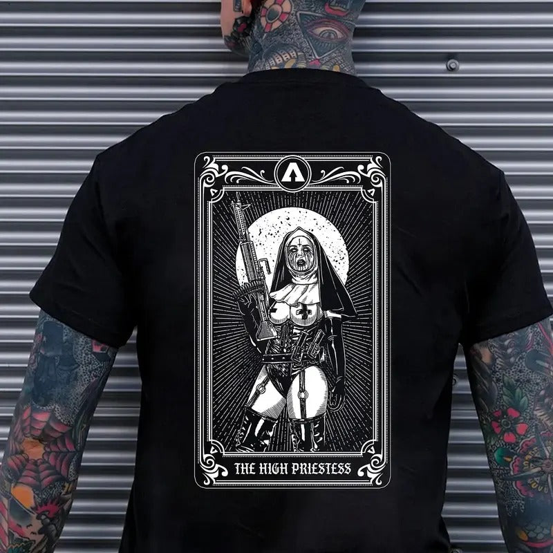 HIGH PRIESTESS Tarot Card Black Print Naughty Clothes Cotton Menswear T-Shirts, Hoodie, Sweatshirt