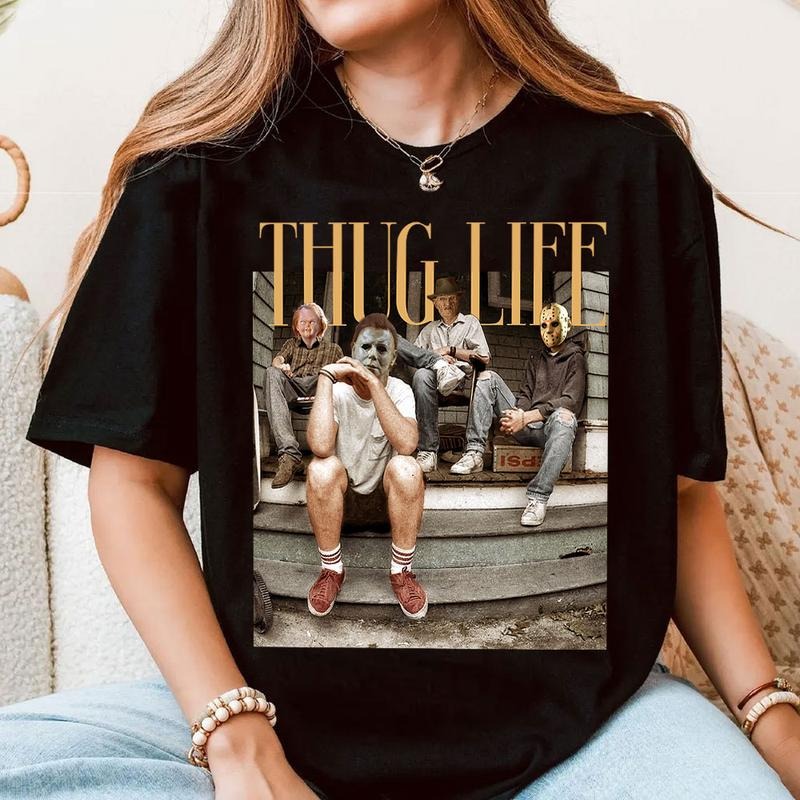 THUGLIFE Shirt, Horror Characters Shirt, Trending Shirt Hoodie, Sweatshirt | HypeCrazeTee.com
