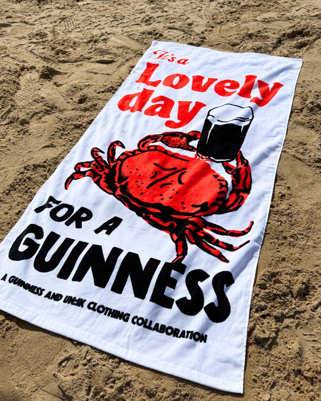 Guinness x UN:IK 'Crab' Beach Tee & Towel Bundle - Sand