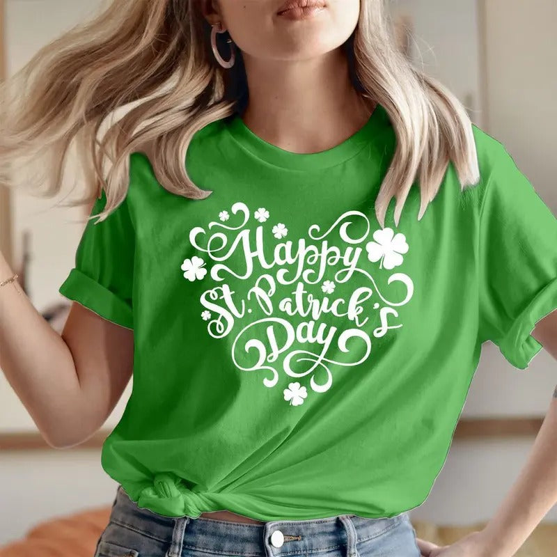 TSHIRT HAPPY St Patricks day shirt Saint Patrick's Day T Shirt  St paddy's Irish Lucky Shamrock Leaf Clover Flag...