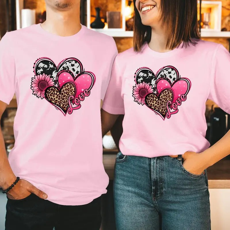 TSHIRT HEART Love Valentine's Day T-Shirt Happy Valentines Day Shirt Love Sweet  Funny Men Women Couple Matching Gift T...