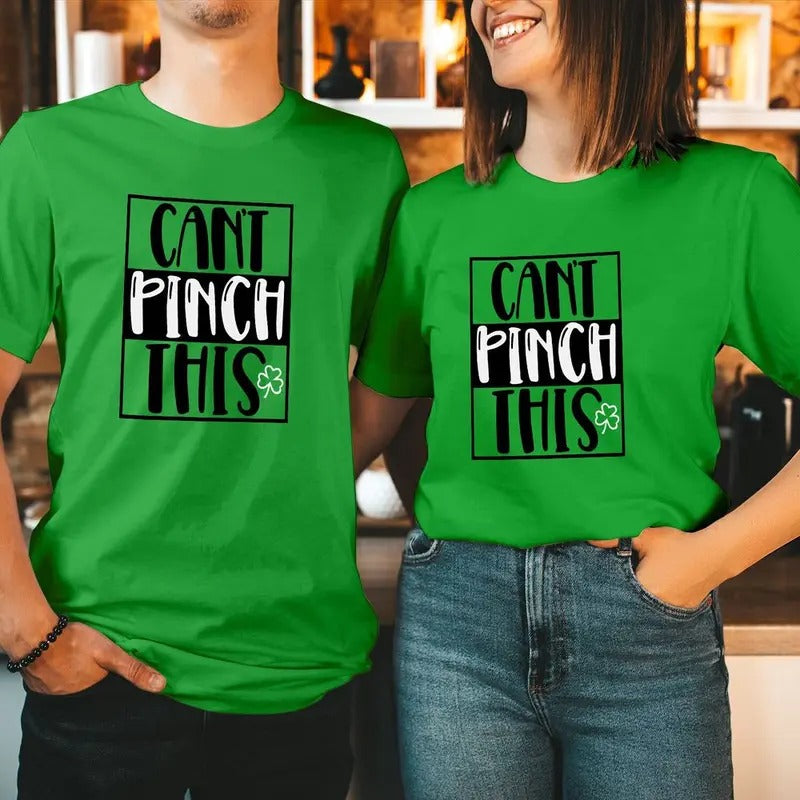 TSHIRT (301) Can't Pinch This Happy Saint Patrick's Day Heart T-Shirt Saint Paddy's Irish Lucky Shamrock Leaf Clover...