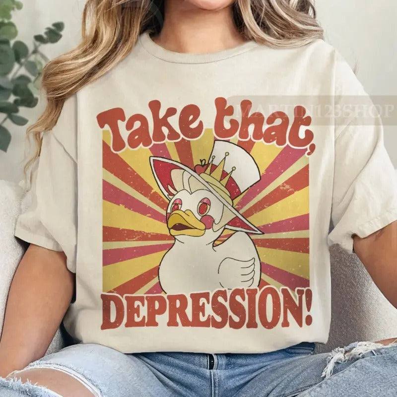 Take That Depression Duck Shirt, TAKE THAT DEPRESSION Shirt, Hazbin Hotel, Lucifer, Hazbin Hotel Fan Art, Depression Duck...