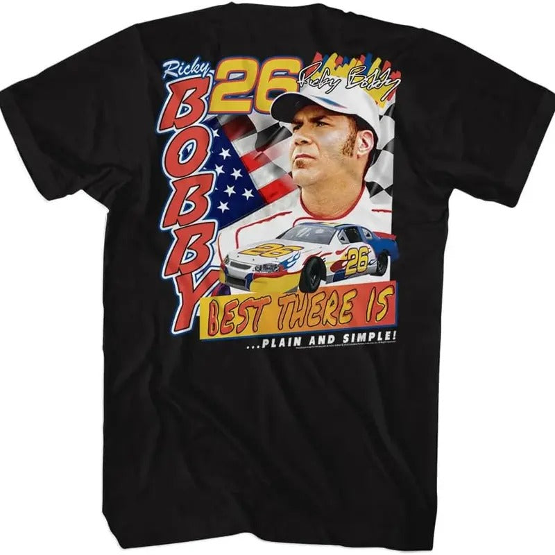 Talladega Nights Ricky Bobby Best There is Front & Back Print Mens White Short Sleeve T Shirt Vintage Graphic Tee...