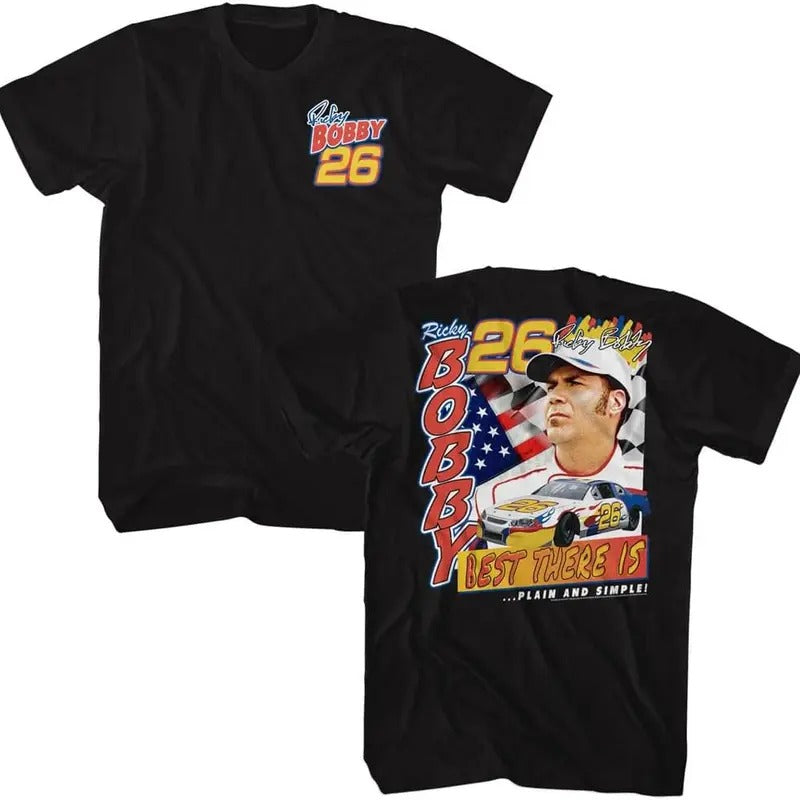Talladega Nights Ricky Bobby Best There is Front & Back Print Mens White Short Sleeve T Shirt Vintage Graphic Tee...