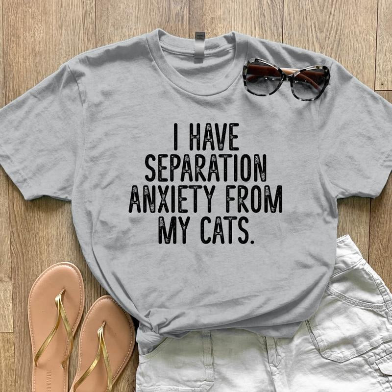 FLASH SALE | I Have Separation Anxiety From My Cats, Proudly Printed In The USA, Tee / Tank  Black, #sassy #cute...