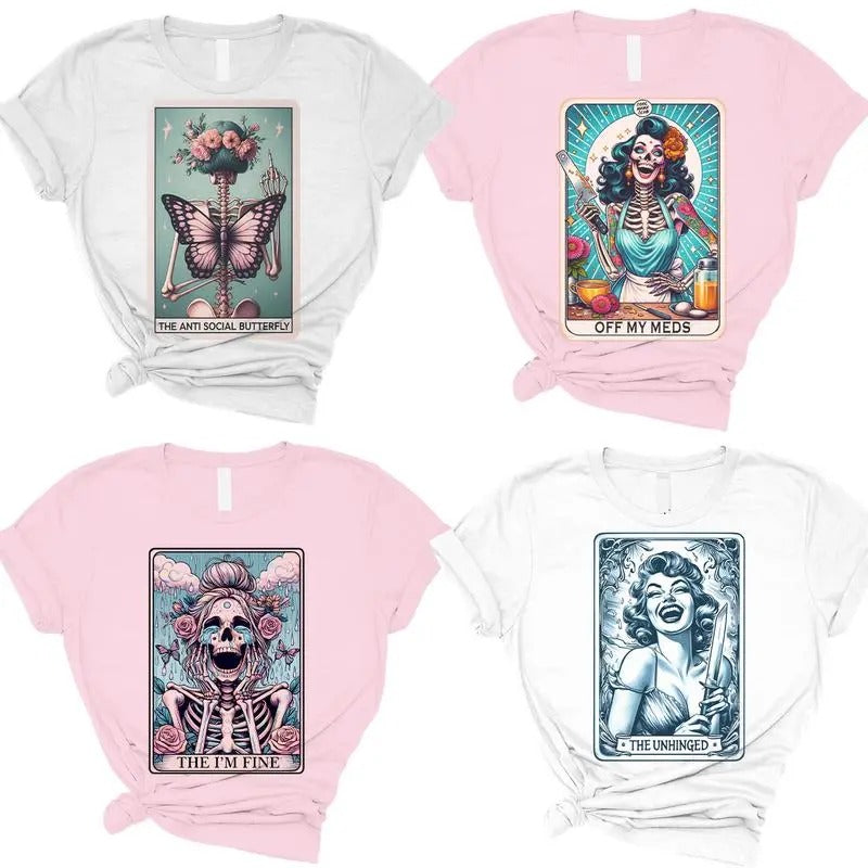 Tarot Card Mental Health Shirts, Print is Sublimation, Unisex Cotton T-Shirt,Funny Tee, Relaxed Fit, Top Womenswear...
