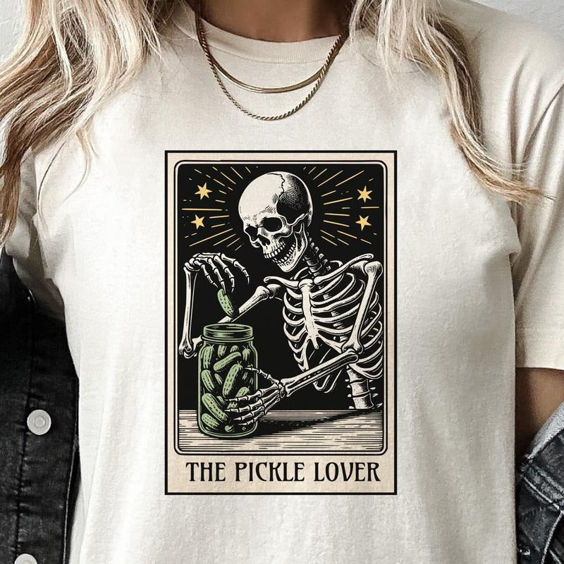 Tarot Card Tshirts The Pickle Lover Tee Food taco t-shirt boba tea shirt pizza Tee hot dog taco tuesday T-shirt Skull...