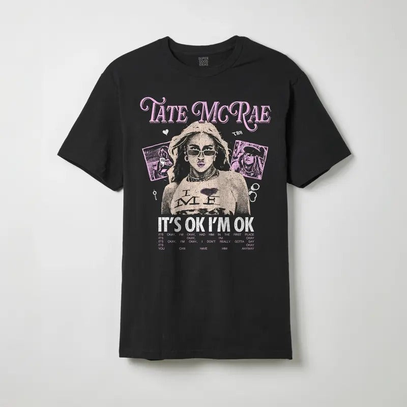 Tate McRae Shirt, Tate McRae It's OK I'm OK Shirt, Gift for men and women Clothing Cotton Hoodie, Sweatshirt