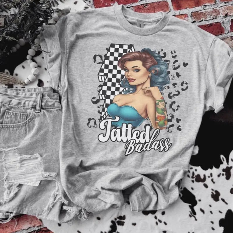 Tatted Badass Shirt - Bleached Shirt - Gildan Hoodie, Sweatshirt | HypeCrazeTee.com