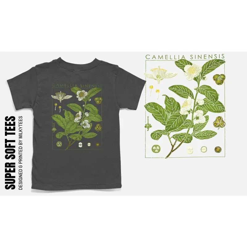 Tea Plant T-Shirt, Tea Lover Gift, Plant Drawing T-Shirt, House Plant T-Shirt, Botanical Plant T-Shirt, Graphic T-Shirt...