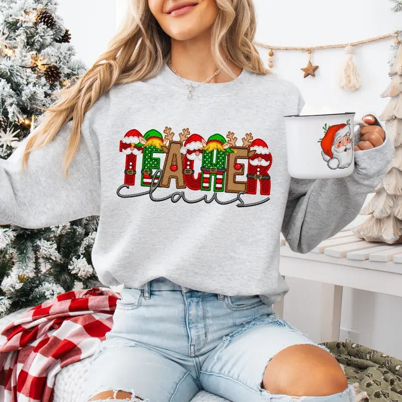 Teacher Claus Unisex Sweatshirt T-Shirts, Hoodie | HypeCrazeTee.com