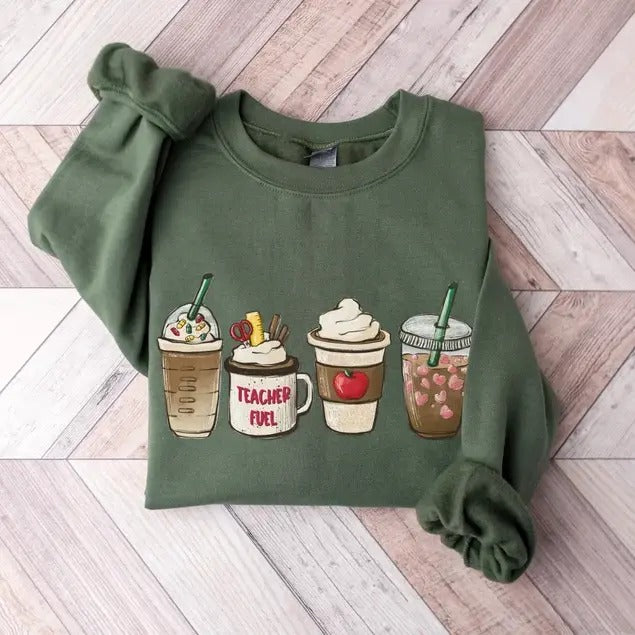 Teacher Coffee Sweatshirt, Teacher Appreciation, Teacher Gift T-Shirts, Hoodie | HypeCrazeTee.com