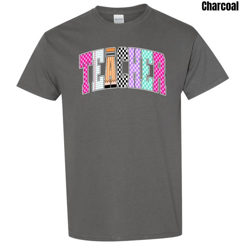 Teacher Multi Checker Gildan T-Shirt 'NLB' Hoodie, Sweatshirt | HypeCrazeTee.com