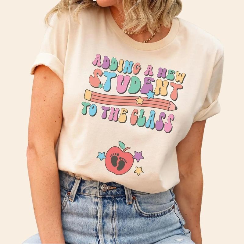 Teacher Pregnancy Announcement Shirt, New Student Baby Reveal to Class T-Shirt, Gift for Expecting Teacher, Classroom...