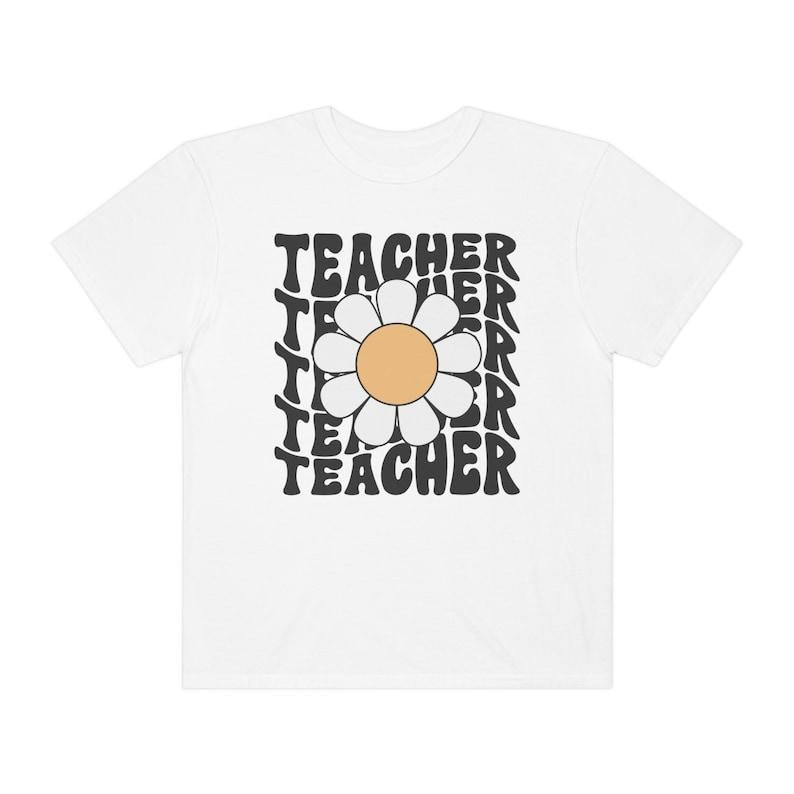 Teacher Shirt Teacher Daisy Shirt Floral Teacher Retro Teaching Shirts Groovy Teacher T-Shirts, Hoodie, Sweatshirt