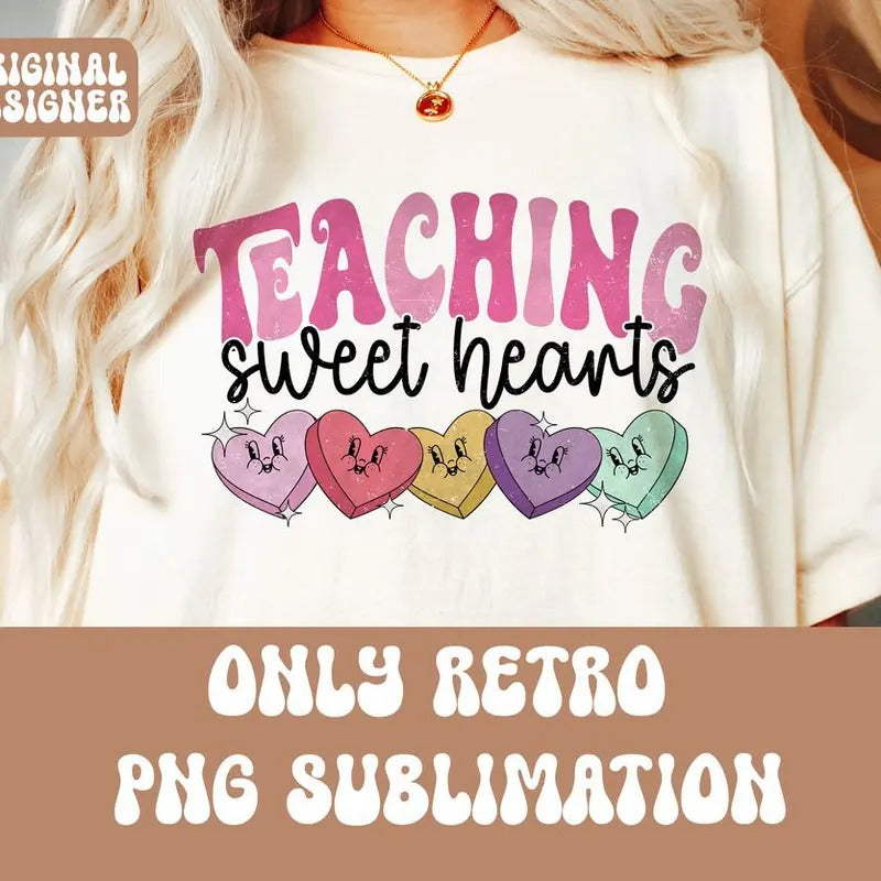 Teaching Sweethearts Shirt, Teacher Valentines Tshirt, Valentines Gift, Retro Valentines T-shirt, Teacher Shirt Hoodie,...