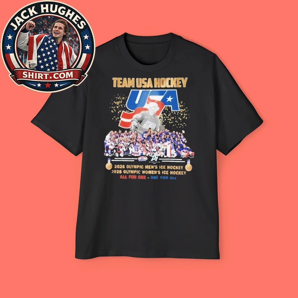 Team Usa Hockey 2026 Olympic Mens And Womens All For One One For All Logo T-Shirt